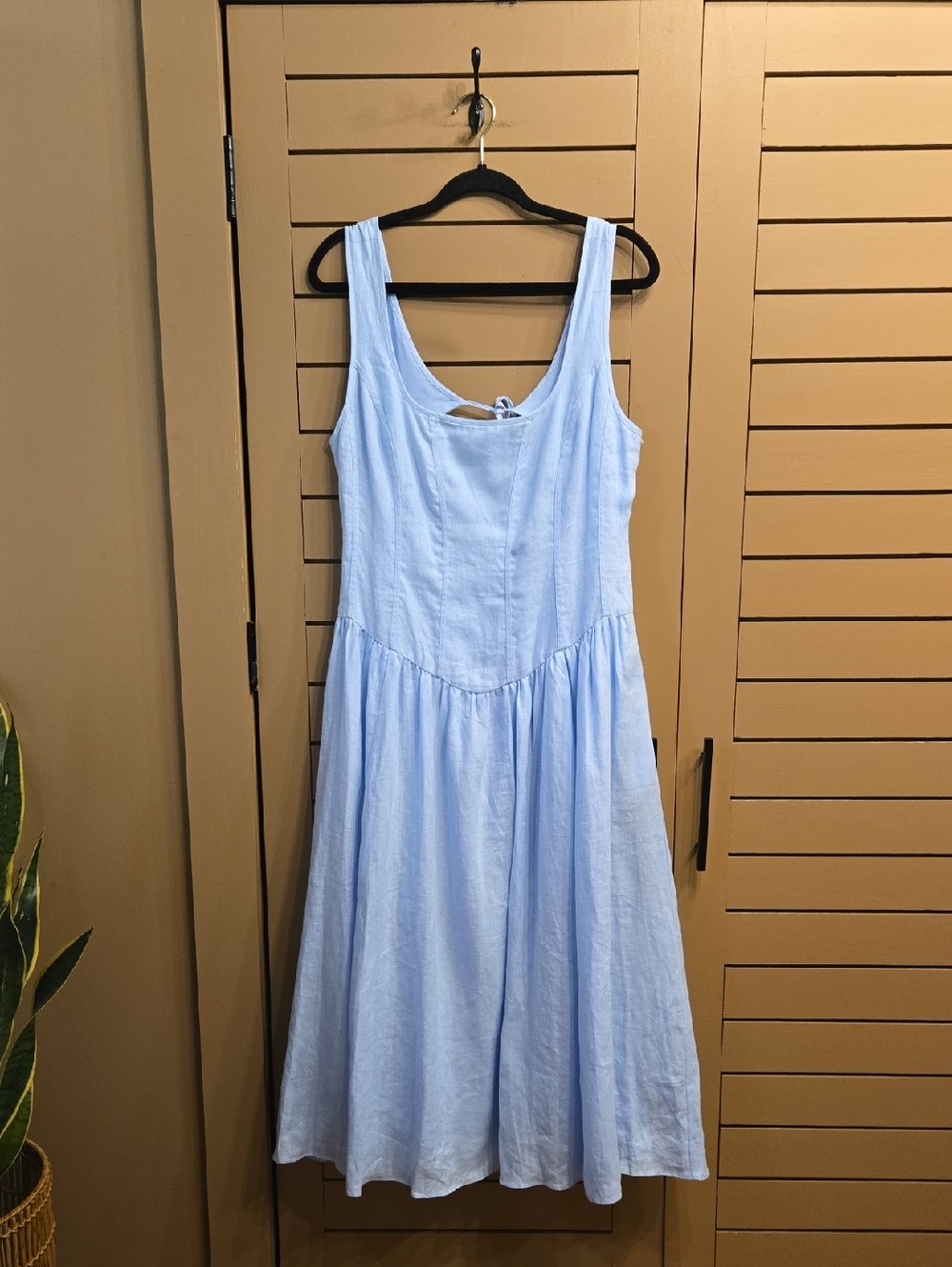 Astr The Label Thierry Linen Midi Dress Size Large - Picture 5 of 9
